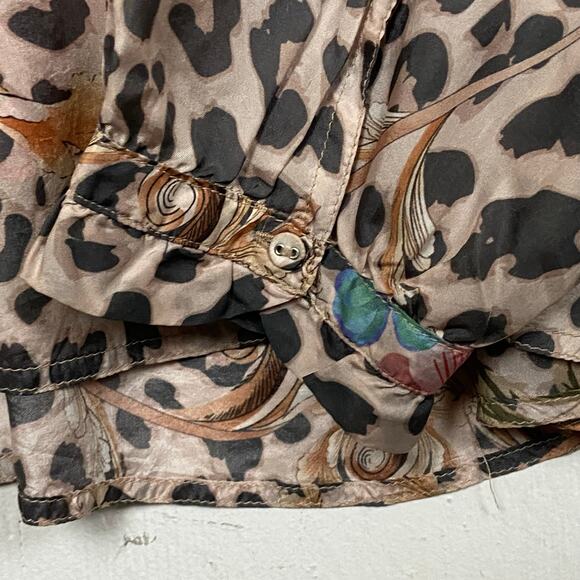 Johnny Was Amabel 100% Silk Blouse Large Cheetah Print Button Up Extra Large - Picture 9 of 14